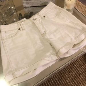 Madewell White Denim jean frayed shorts
